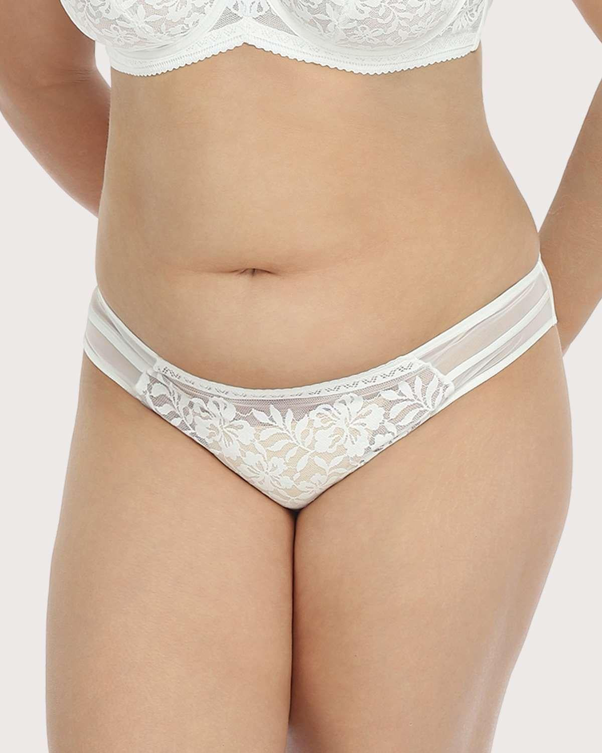 Gladioli White Floral Lace Bikini Underwear - HSIA