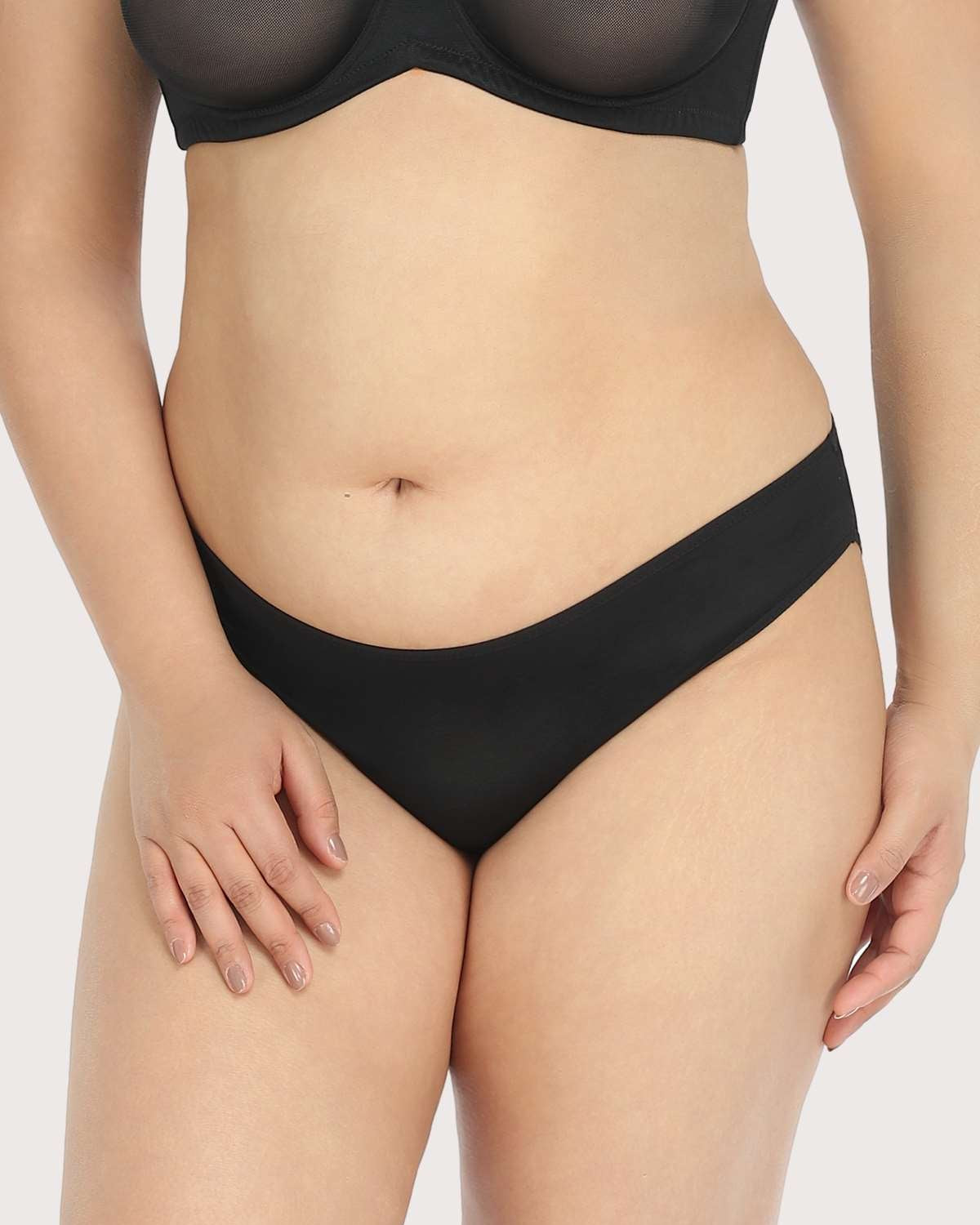 Billie Smooth Black Sheer Mesh Bikini Underwear - HSIA