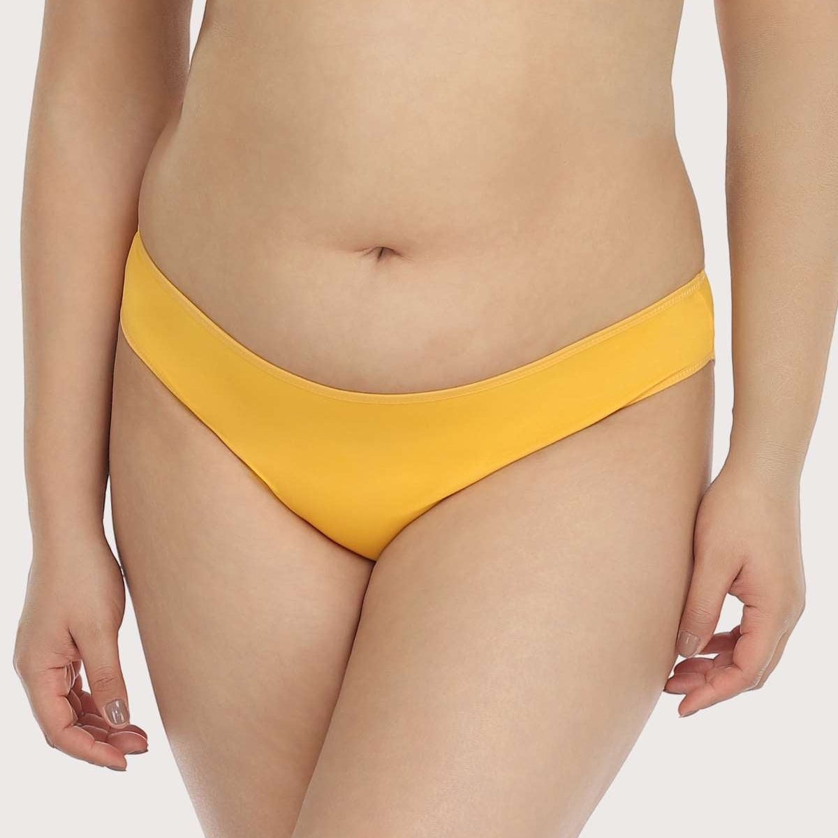 Billie Smooth Yellow Sheer Mesh Bikini Underwear - HSIA