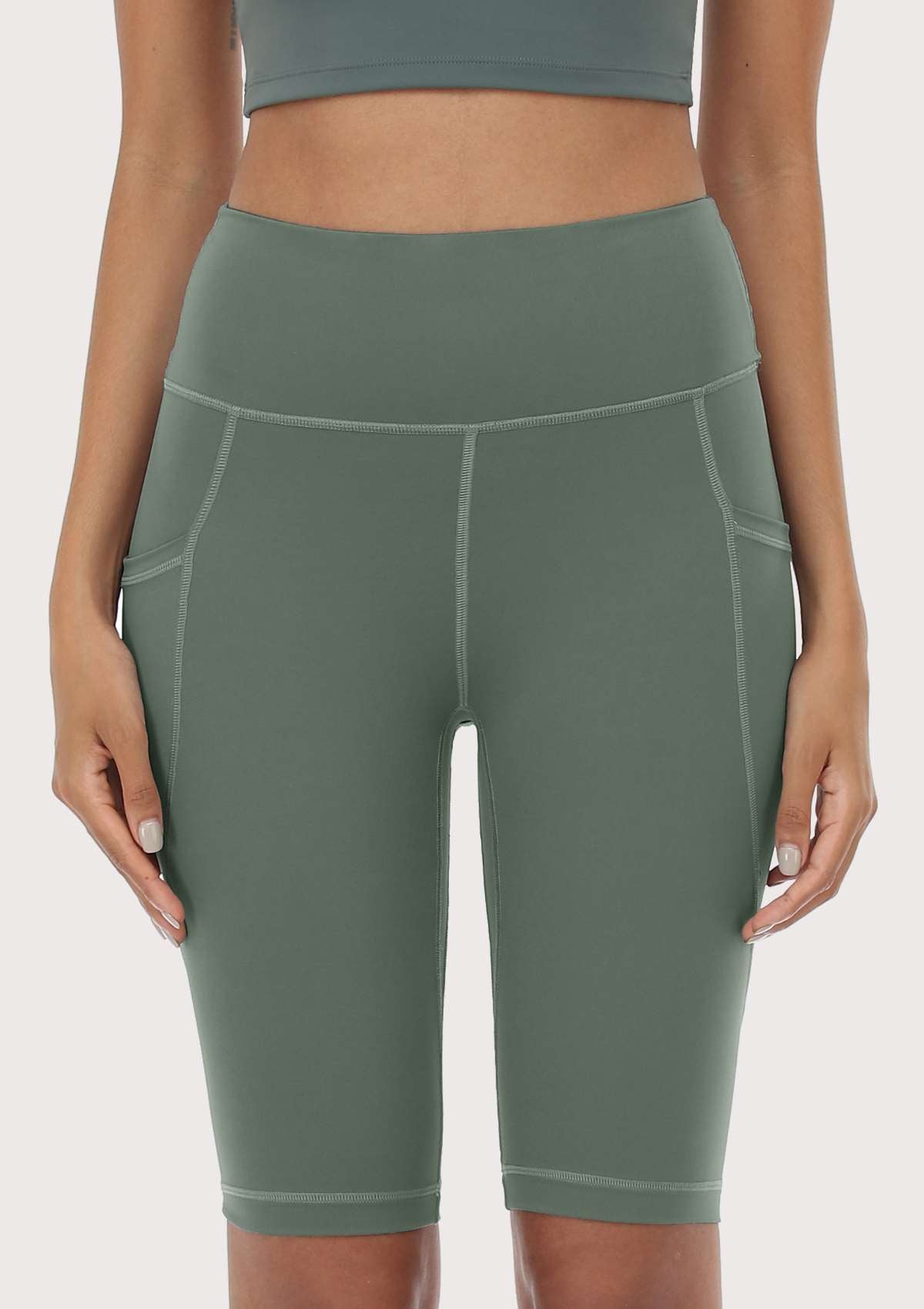 LEAPX Fluent High-Waist Sports Bike Shorts - HSIA