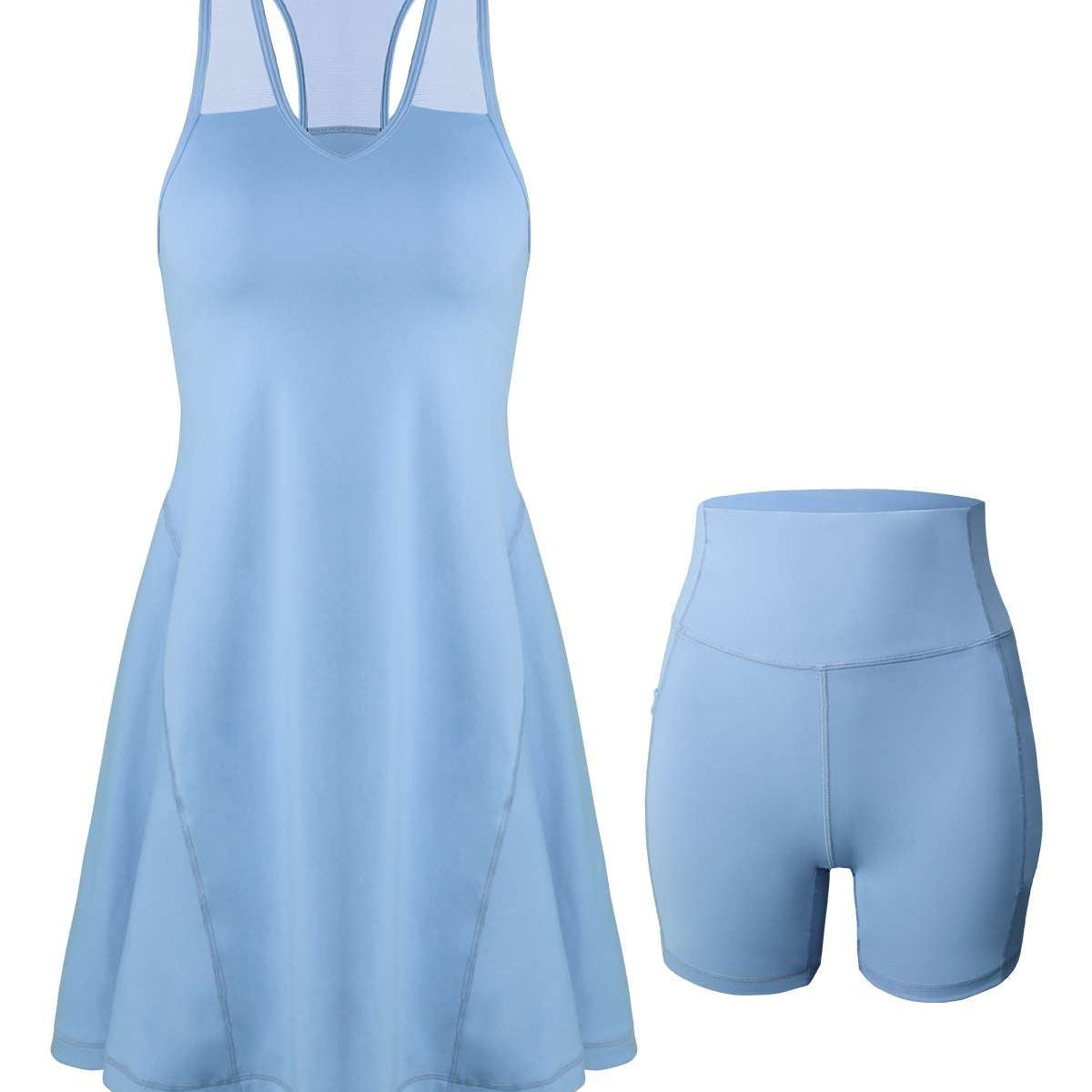 On The Move Sports Dress With Shorts Set - HSIA
