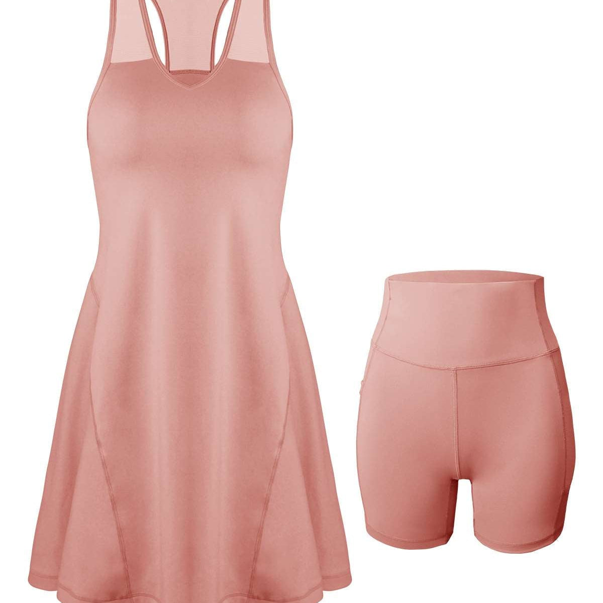 On The Move Sports Dress With Shorts Set - HSIA