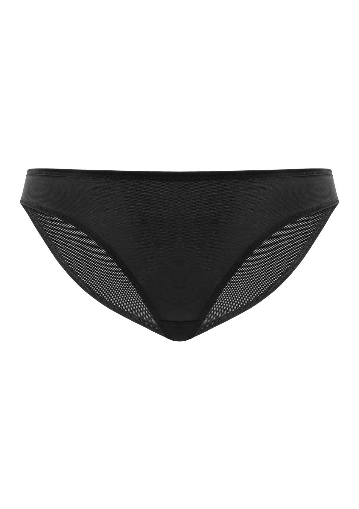 Billie Smooth Black Sheer Mesh Bikini Underwear - HSIA
