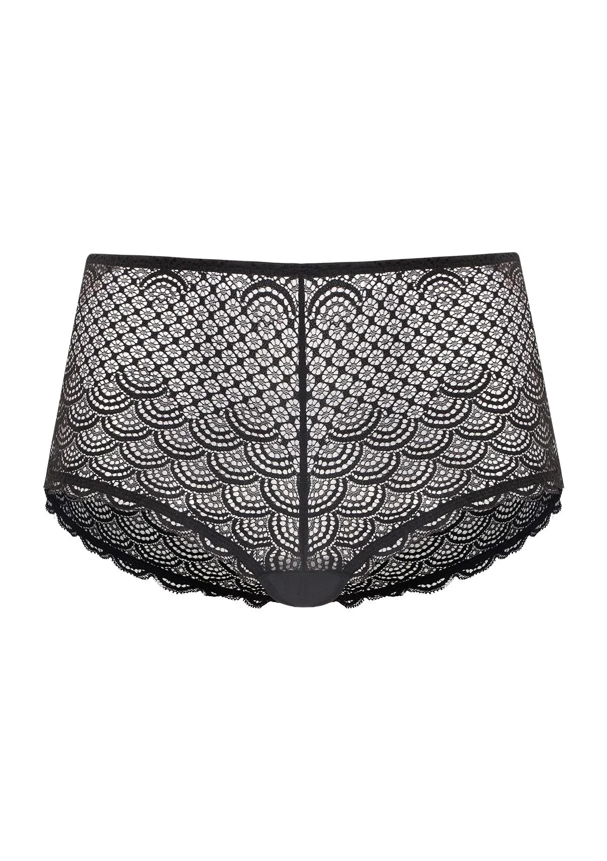 Mermaid Scales High Waist Lace Boyshort Panty - HSIA