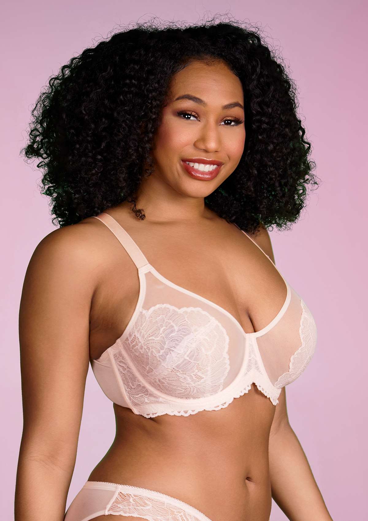 HSIA Blossom-Pink Unlined Lace Bra - HSIA