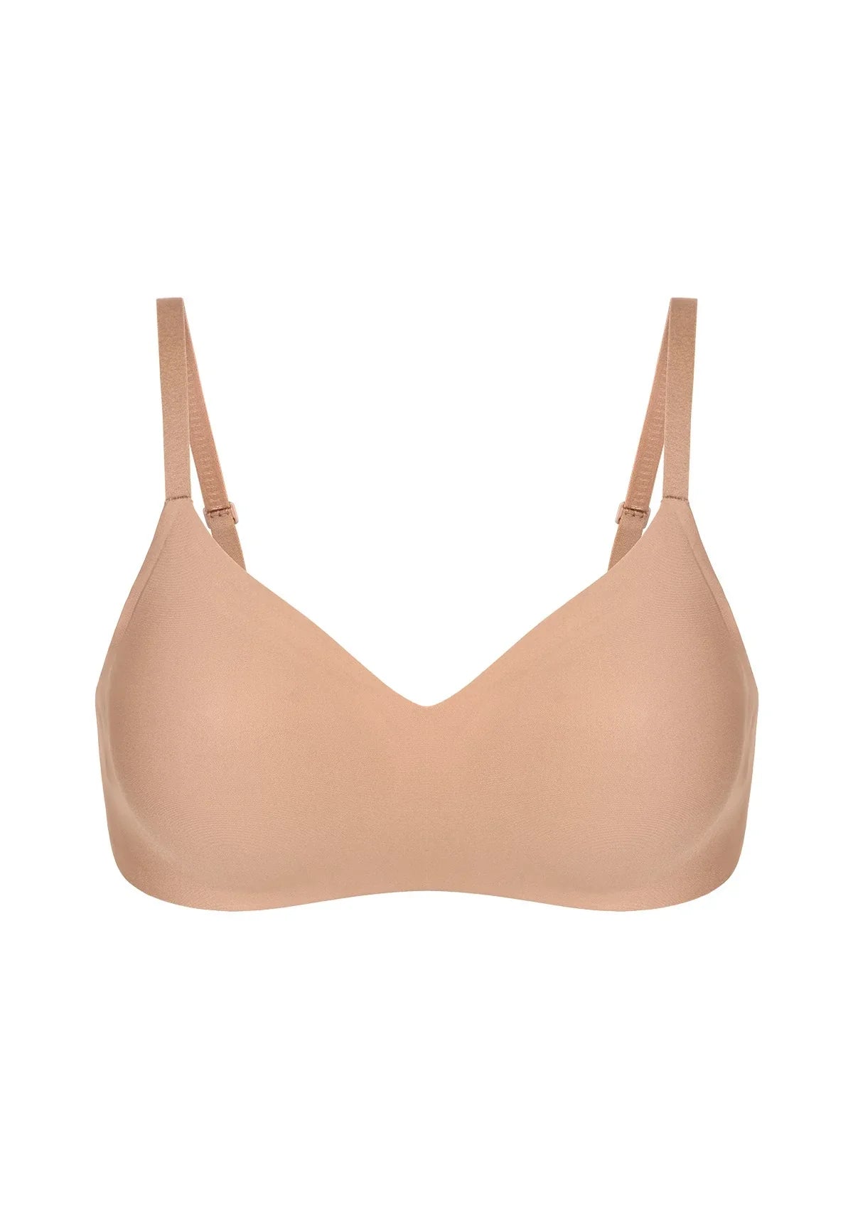 HSIA Ada Buttery Soft V-Neck Wireless Comfortable Bra No Underwire Supportive T-shirt Push Up Bralettes Plunge Seamless - HSIA