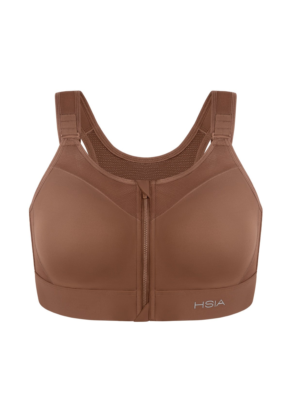 HSIA PowerMove High Support Zip Front Sports Bra Wireless No Bounce Adjustable Wide Straps - HSIA