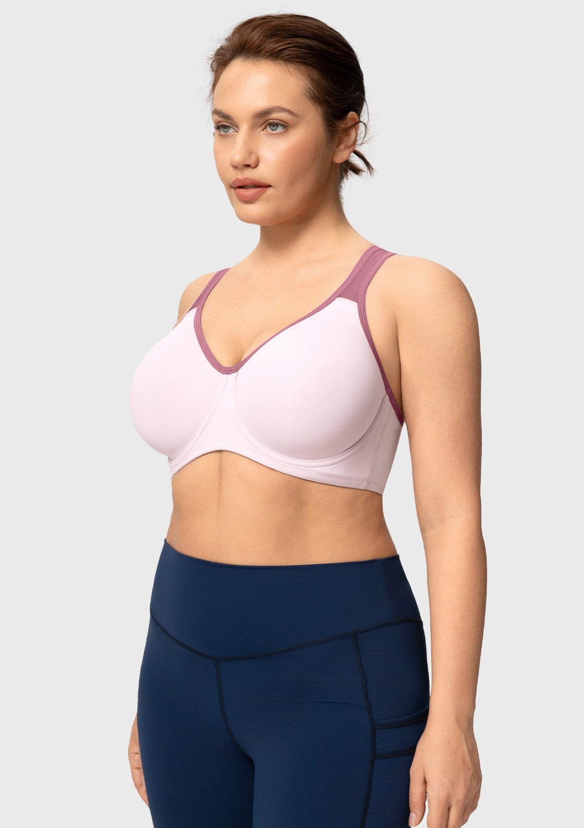 HSIA Athea Hybrid Active Vibe Soft Support Non-padded Unlined Full Coverage Wide Strap Outside Underwire Sports Bra - HSIA