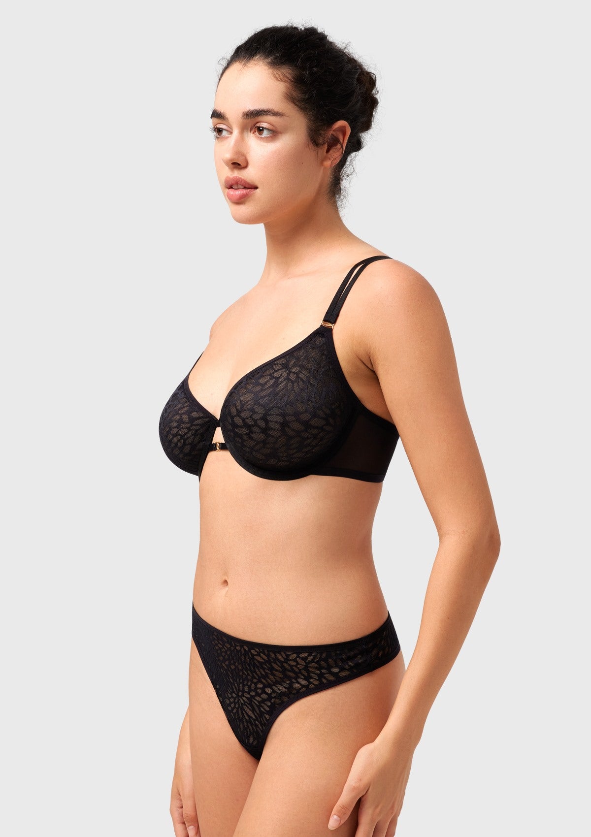 HSIA Vine Sexy Underwire Half-Cup Bra with Sheer Single-Layer Lace - HSIA