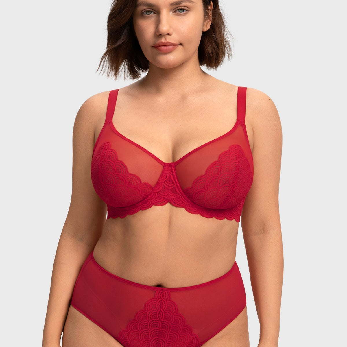 Mermaid Scales Lace Unlined Bra