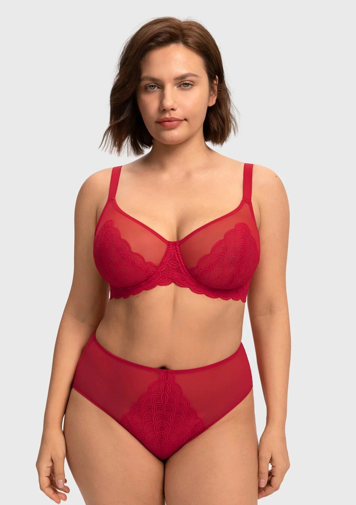 Mermaid Scales Lace Unlined Bra - HSIA