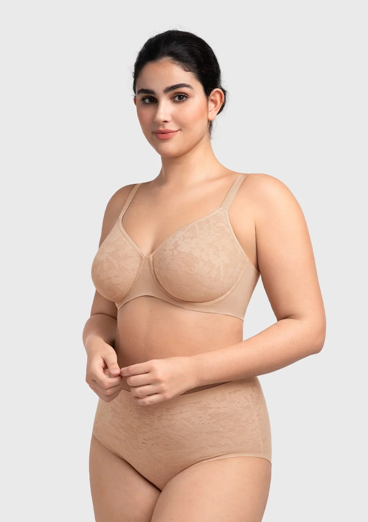 HSIA Auri Seamless Lace Support Bra Full Coverage Underwire Comfort Fit - HSIA
