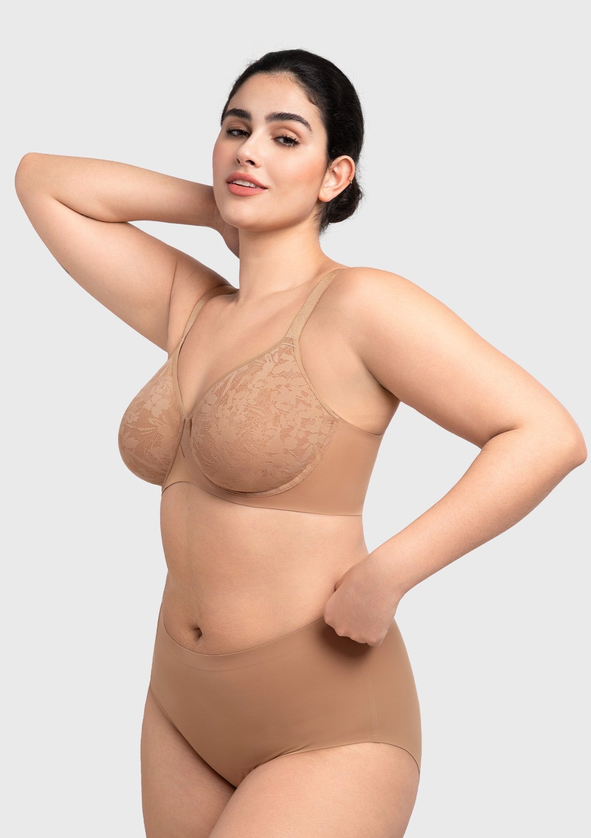 HSIA Auri Seamless Lace Support Bra Full Coverage Underwire Comfort Fit - HSIA