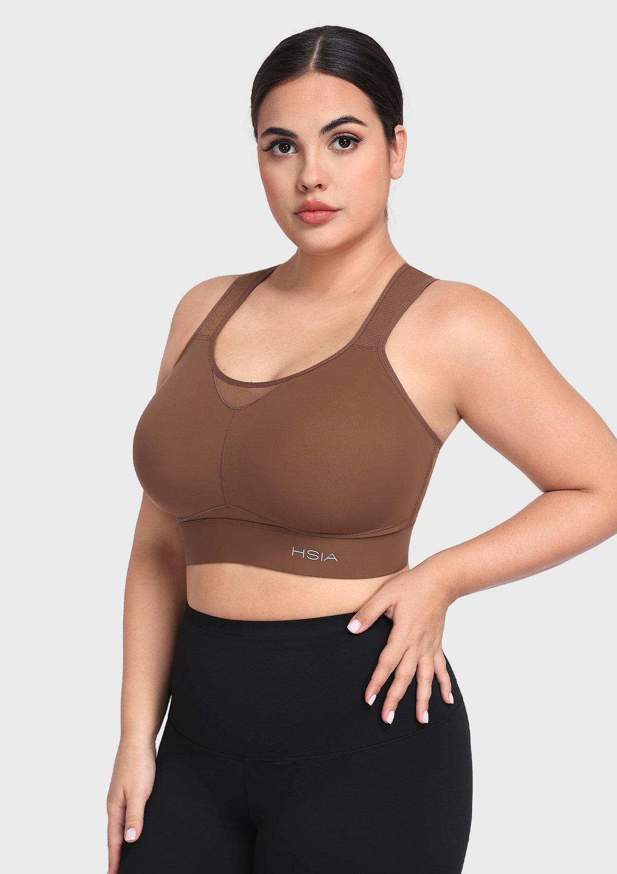 HSIA FlexCore High Impact Racerback Sports Bra Adjustable Support Full Coverage Fit - HSIA