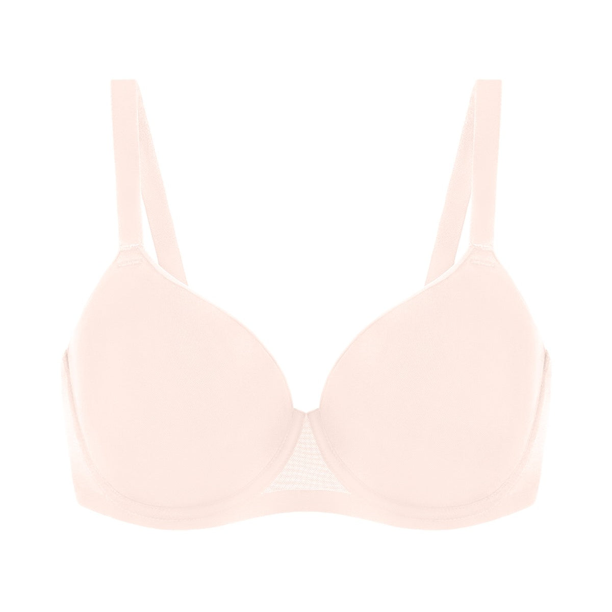 AirMesh Dark Beige Full Coverage Smooth Mesh Lightly Padded Lined Underwire T-Shirt Bra - HSIA