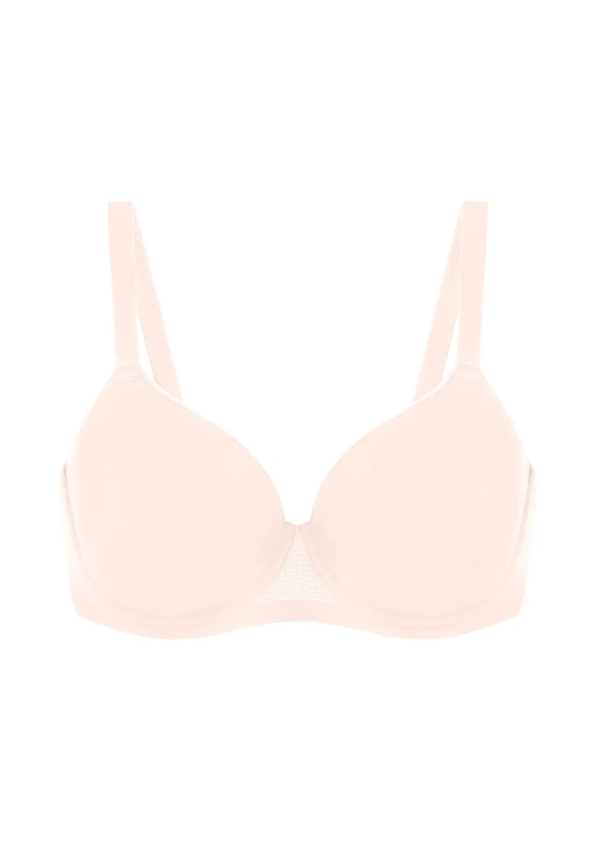 AirMesh Dark Beige Full Coverage Smooth Mesh Lightly Padded Lined Underwire T-Shirt Bra - HSIA