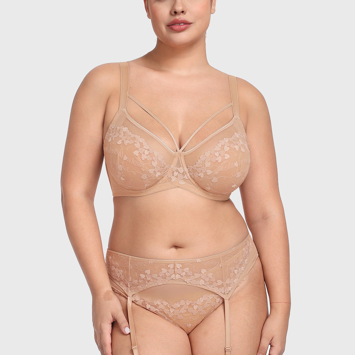 HSIA Renna Holiday Embroidered Pink Mesh Thong Underwear - HSIA