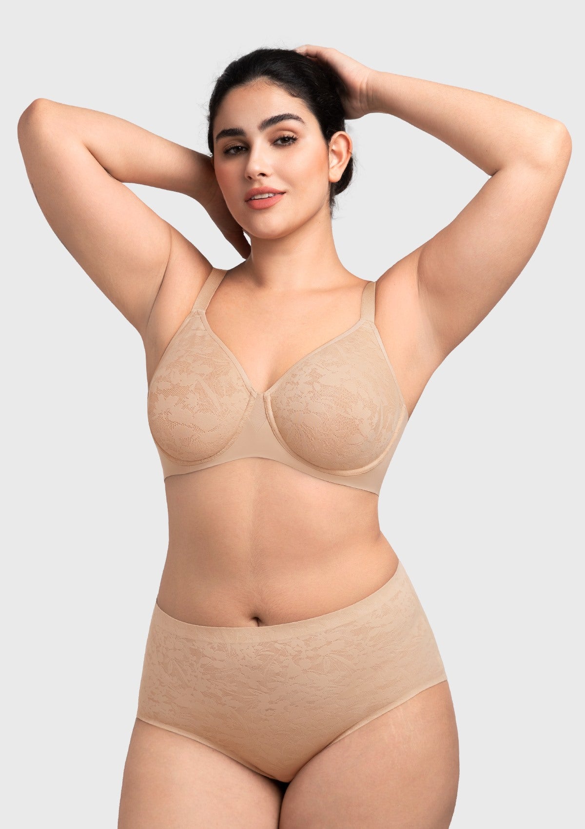 HSIA Auri Seamless Lace Support Bra Full Coverage Underwire Comfort Fit - HSIA