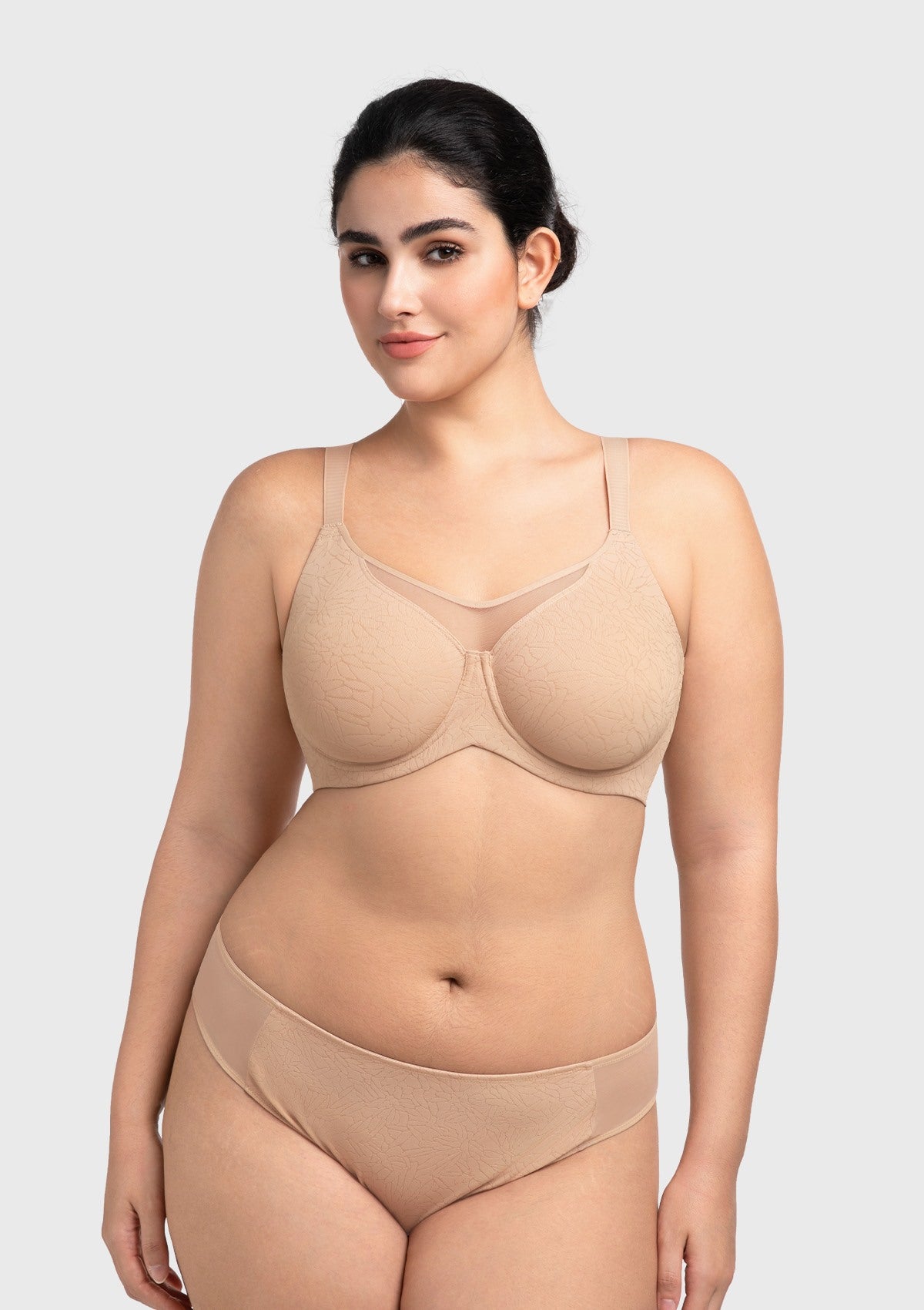 HSIA CoolComfort Plus Size Underwire Smoothing Wide Strap Full Coverage Unlined Minimizer T-shirt Bra - HSIA