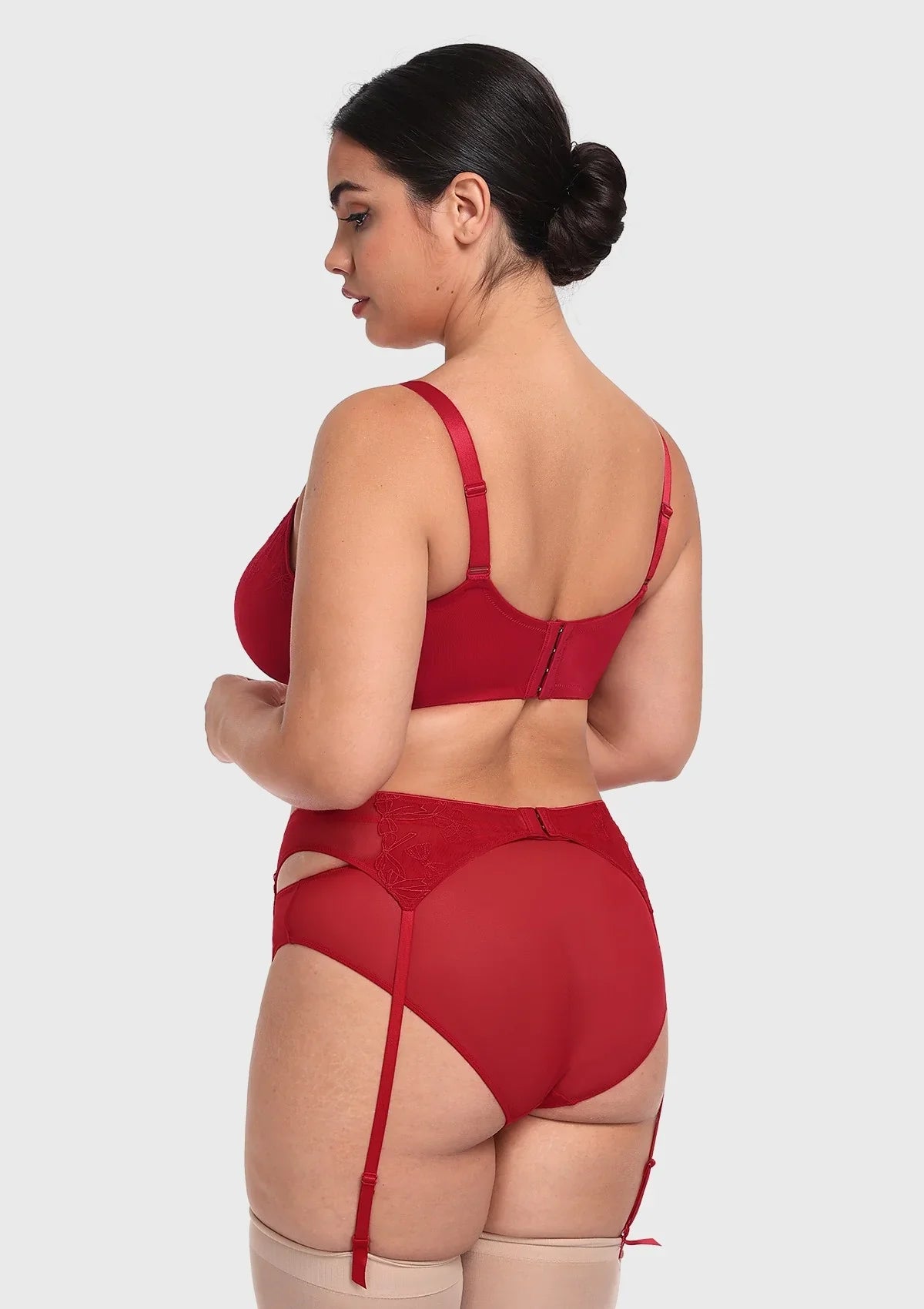 HSIA Renna Holiday Embroidered Red Mesh Brief Underwear - HSIA