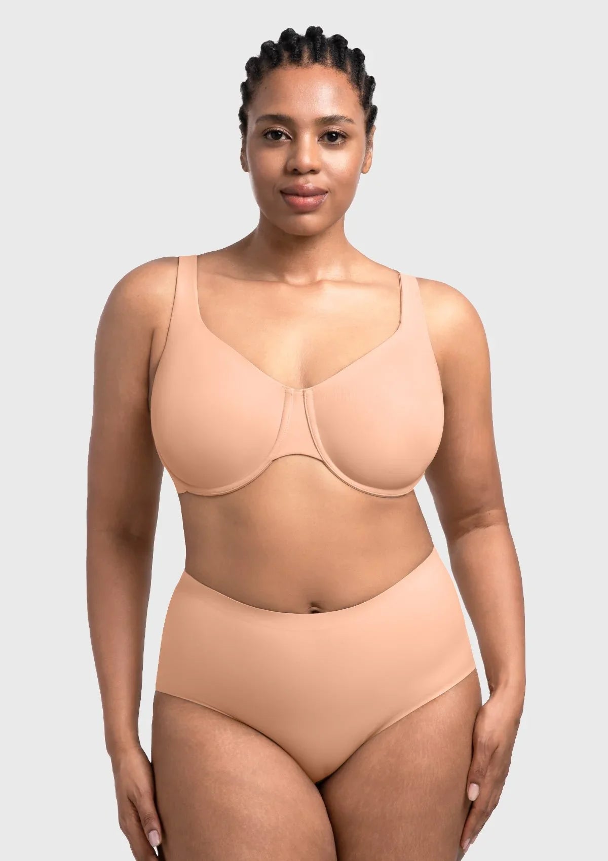 Full Coverage Plus Size T-Shirt Bra with Silky Satin Feel - HSIA