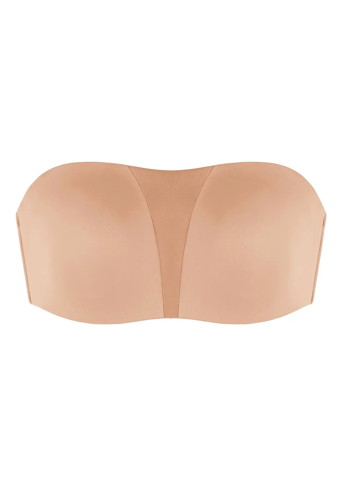Fiery Unlined Seamless Comfort Underwire Plus Size Bandeau Strapless Coffee Bra - HSIA