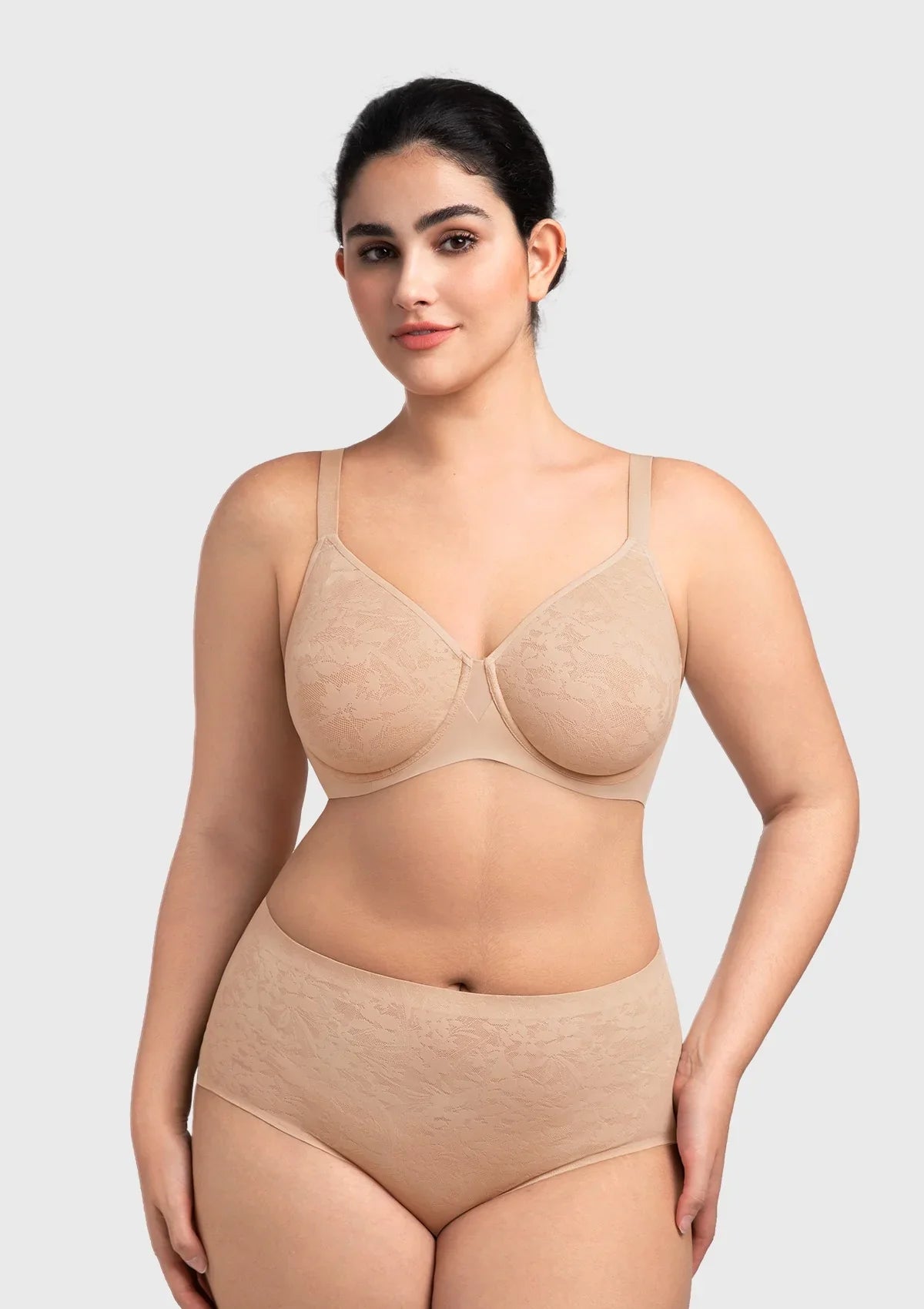 HSIA Auri Seamless Lace Support Bra Full Coverage Underwire Comfort Fit - HSIA