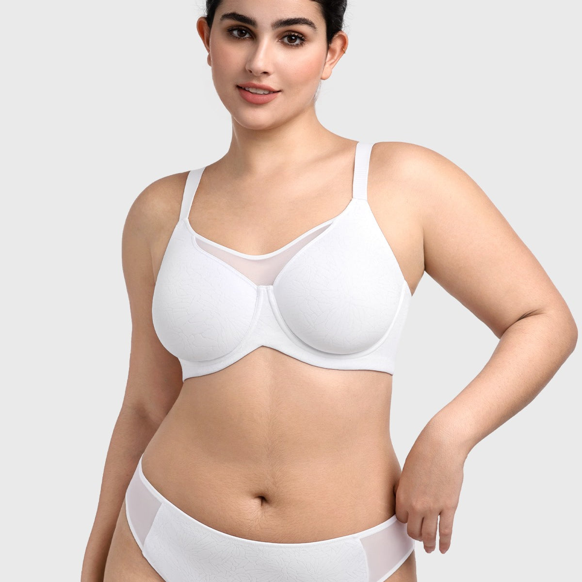 HSIA CoolComfort Plus Size Underwire Smoothing Wide Strap Full Coverage Unlined Minimizer T-shirt Bra - HSIA