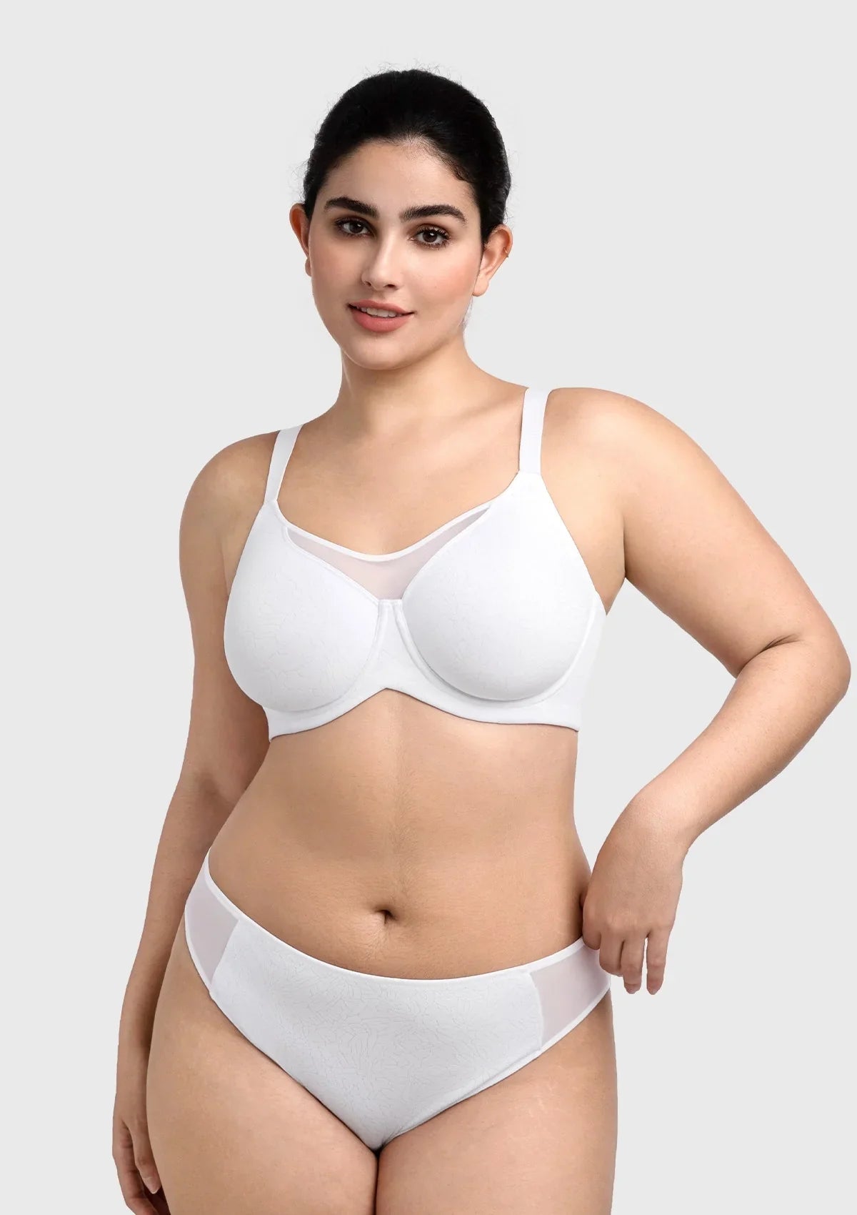 HSIA CoolComfort Plus Size Underwire Smoothing Wide Strap Full Coverage Unlined Minimizer T-shirt Bra - HSIA
