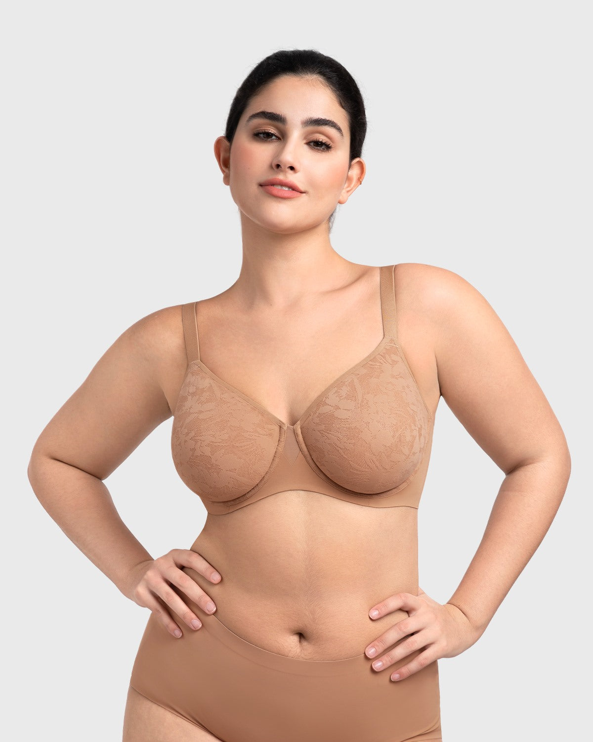 HSIA Auri Seamless Lace Support Bra Full Coverage Underwire Comfort Fit - HSIA