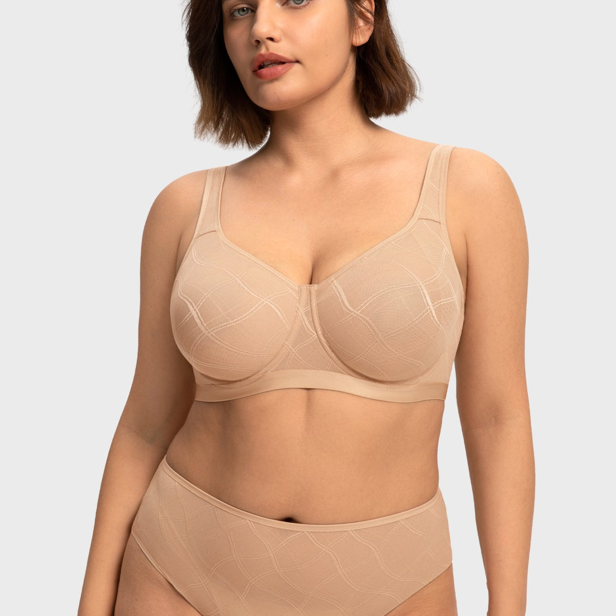 HSIA Skylark Breathable Lightweight Supportive Jacquard Mesh Wide Strap 3/4 Cup Comfort Bra - HSIA