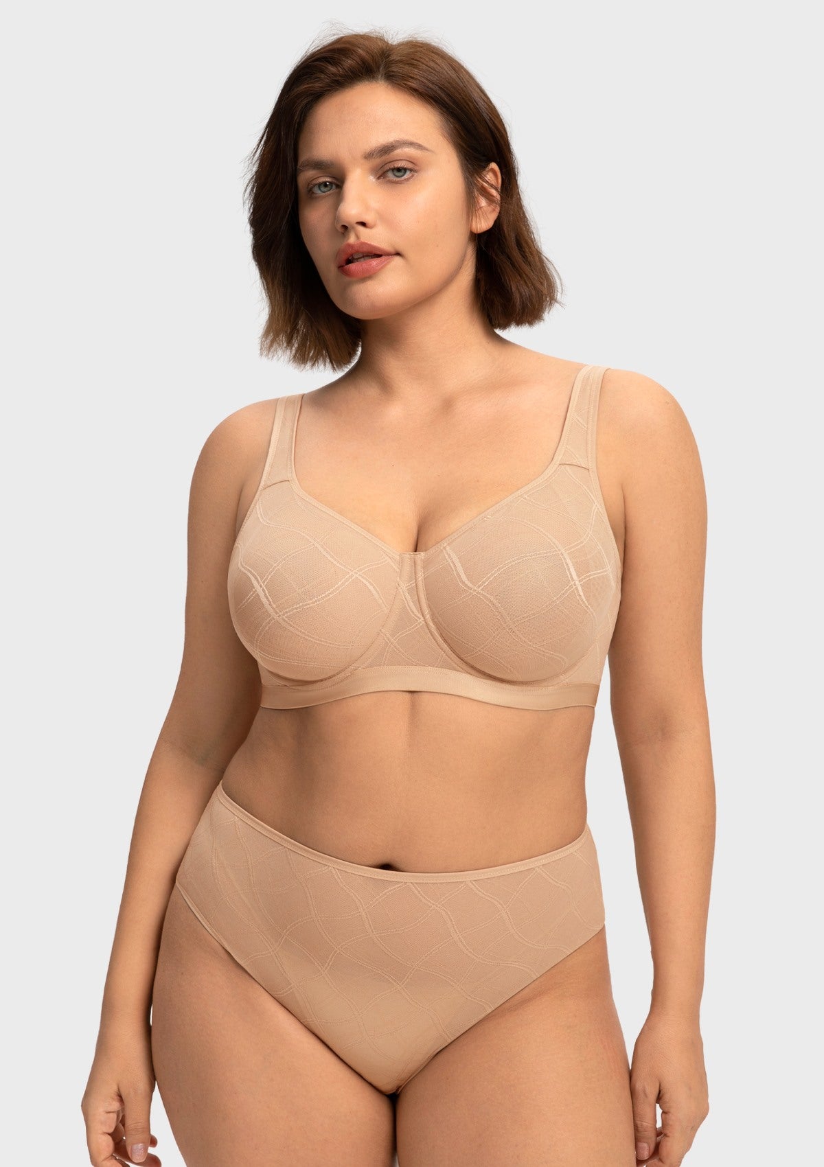 HSIA Skylark Breathable Lightweight Supportive Jacquard Mesh Wide Strap 3/4 Cup Comfort Bra - HSIA