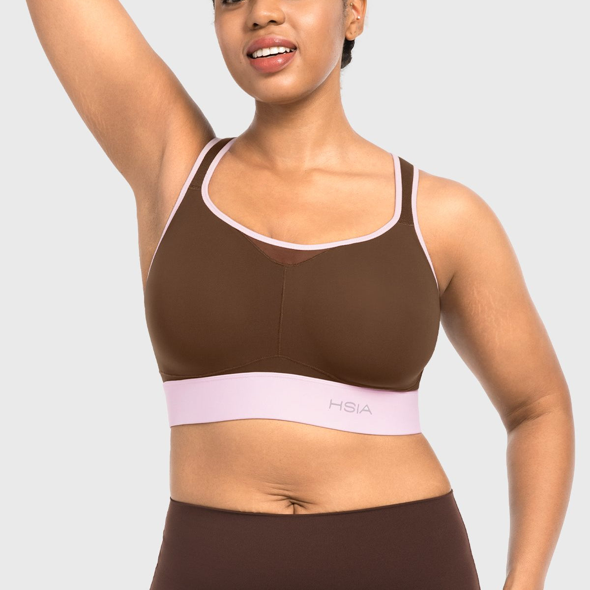HSIA FlexCore High Impact Racerback Sports Bra Adjustable Support Full Coverage Fit