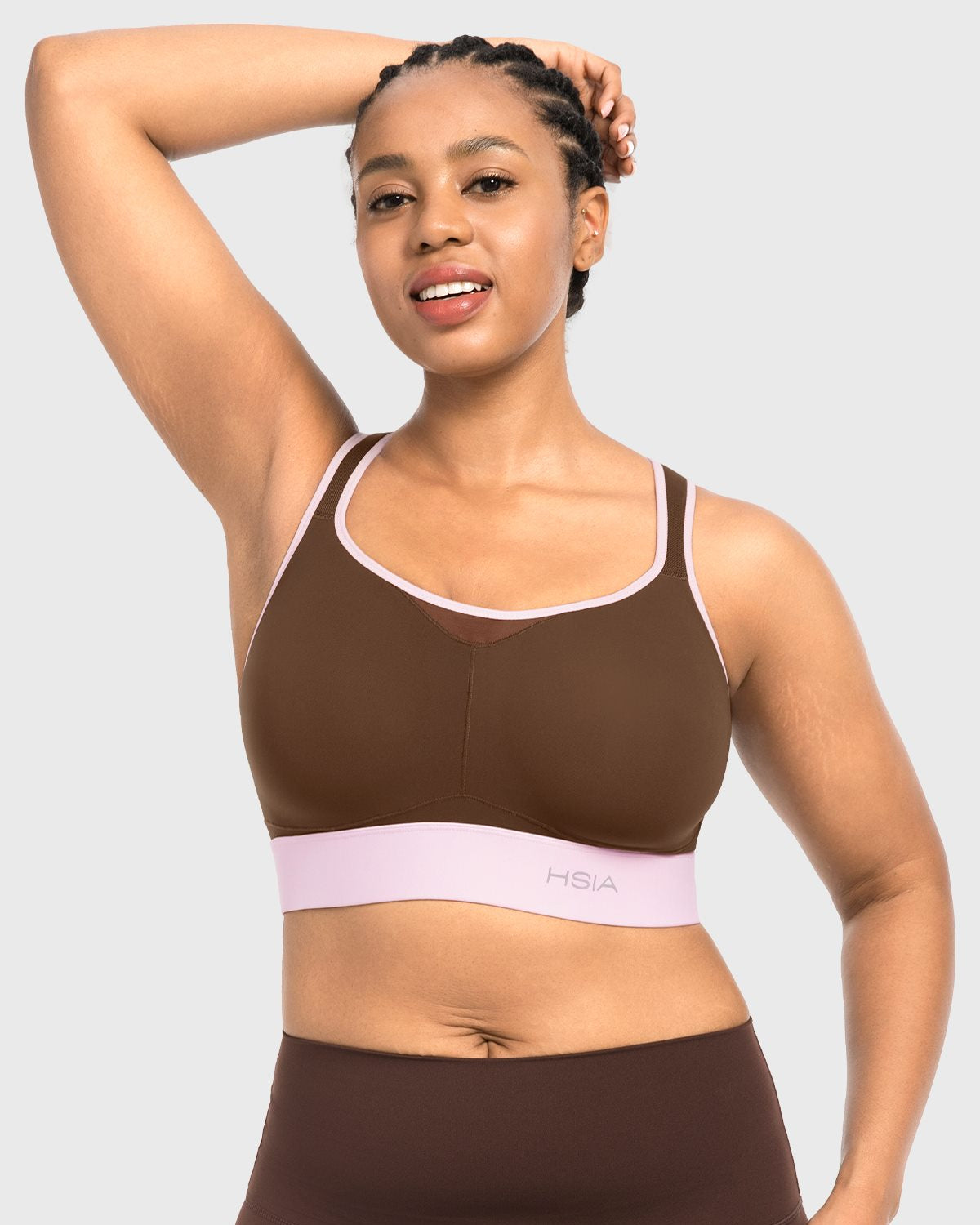 HSIA FlexCore High Impact Racerback Sports Bra Adjustable Support Full Coverage Fit - HSIA