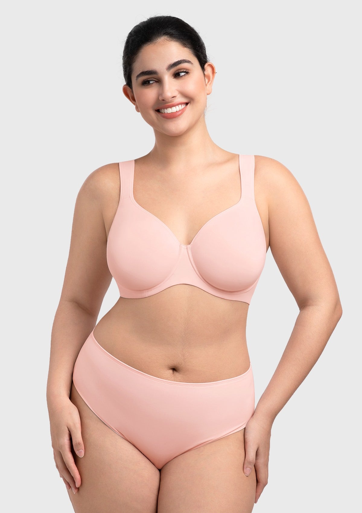 (Cardi B recommends)Joan Ultimate Soft T-shirt Unlined Minimizer Pink Bra - HSIA
