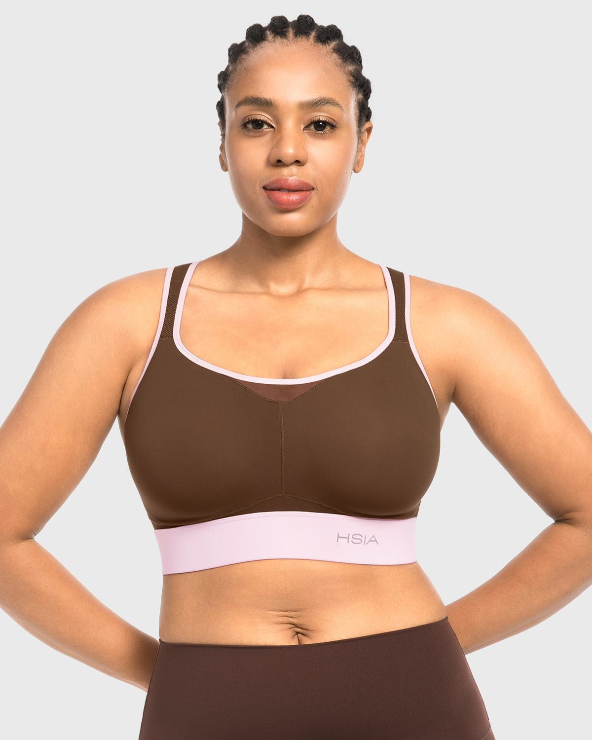 HSIA FlexCore High Impact Racerback Sports Bra Adjustable Support Full Coverage Fit - HSIA
