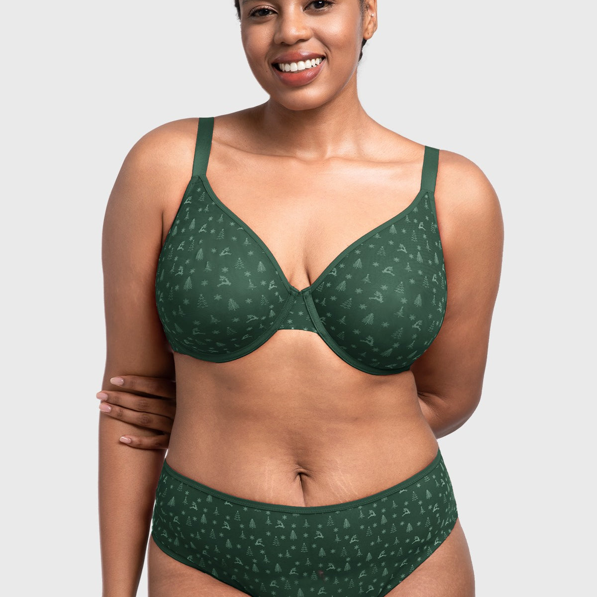 HSIA Christmas Holiday Edit Unlined Plus Size Non-padded Underwire Adjustable Straps Full Coverage Bra - HSIA
