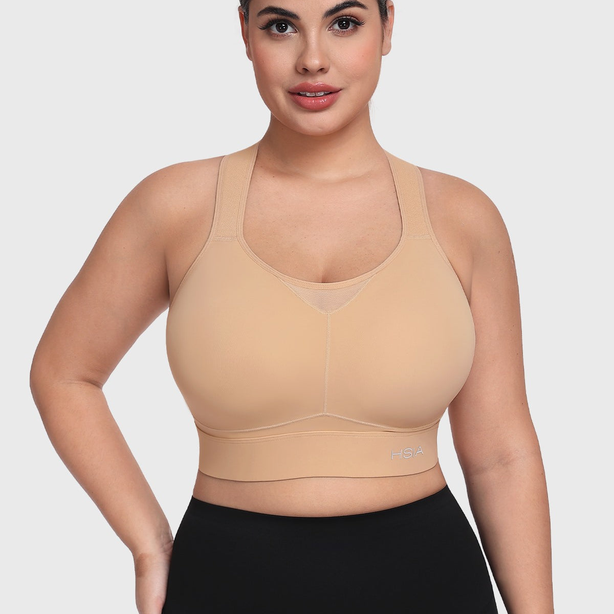 HSIA FlexCore High Impact Racerback Sports Bra Adjustable Support Full Coverage Fit - HSIA