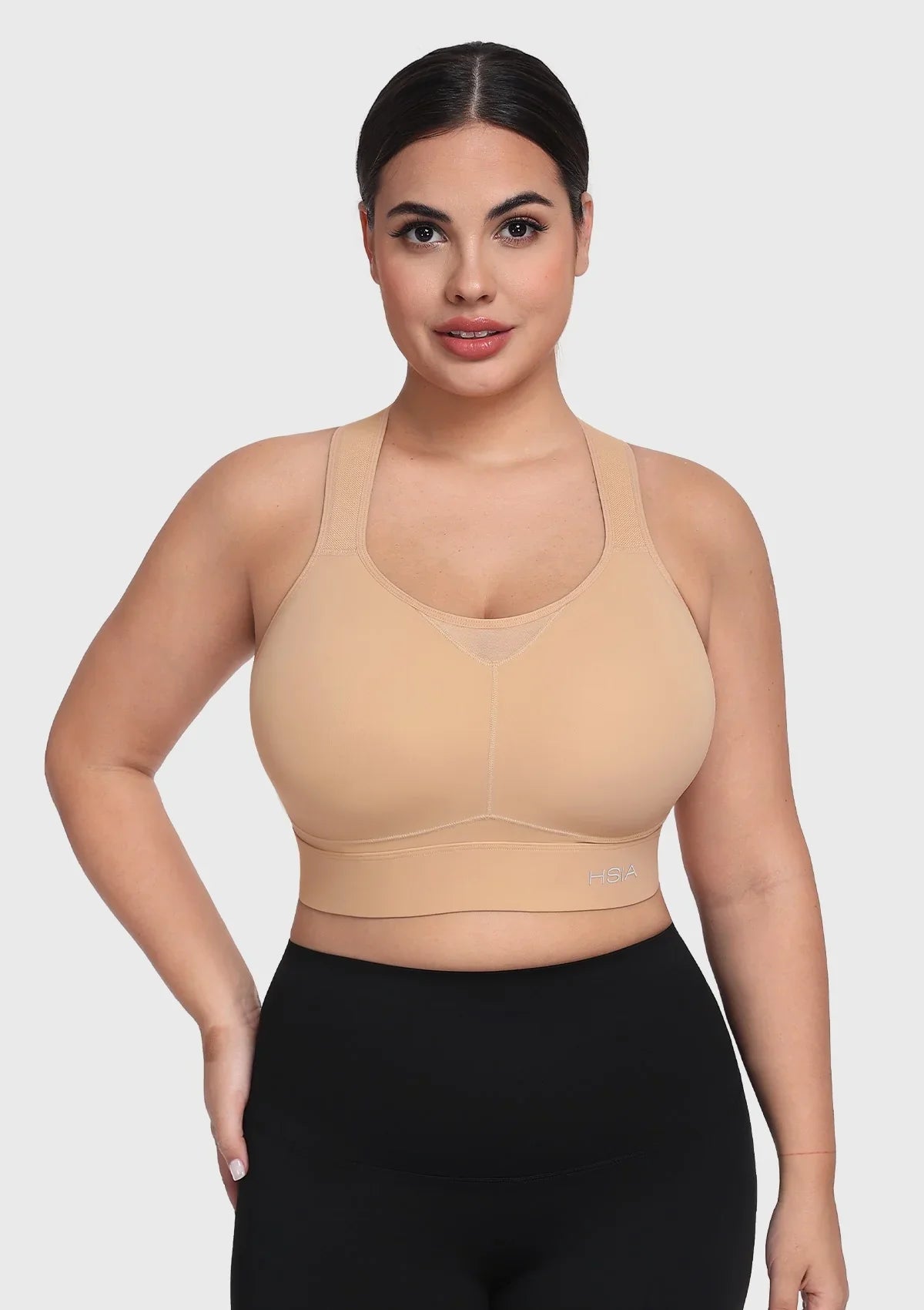 HSIA FlexCore High Impact Racerback Sports Bra Adjustable Support Full Coverage Fit - HSIA