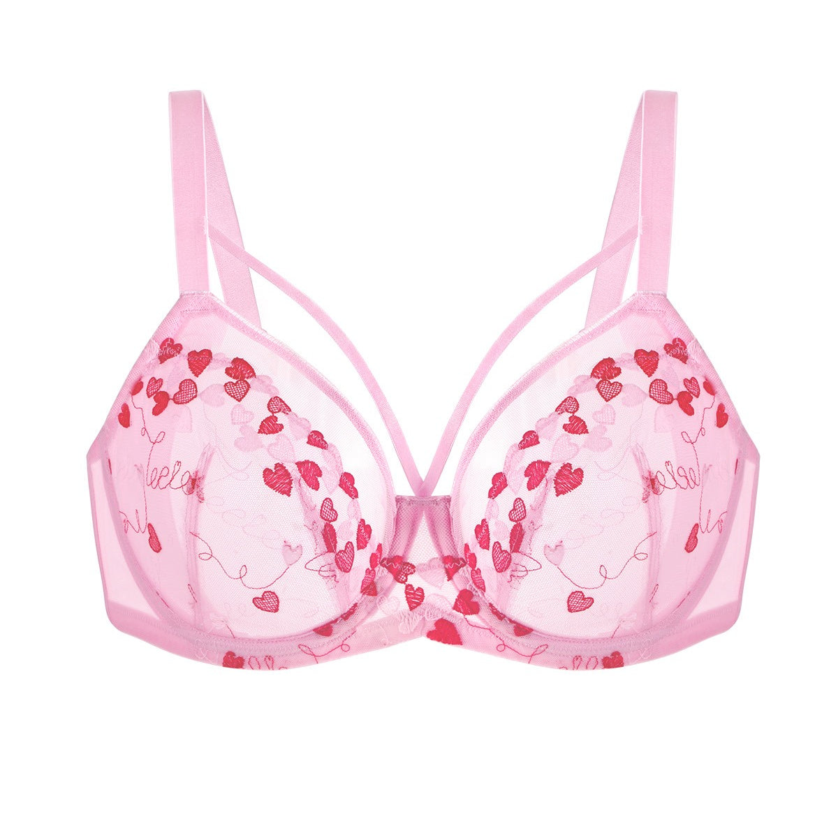 HSIA Renna Holiday Edit Embroidery Pink Lace Underwire Bra - HSIA