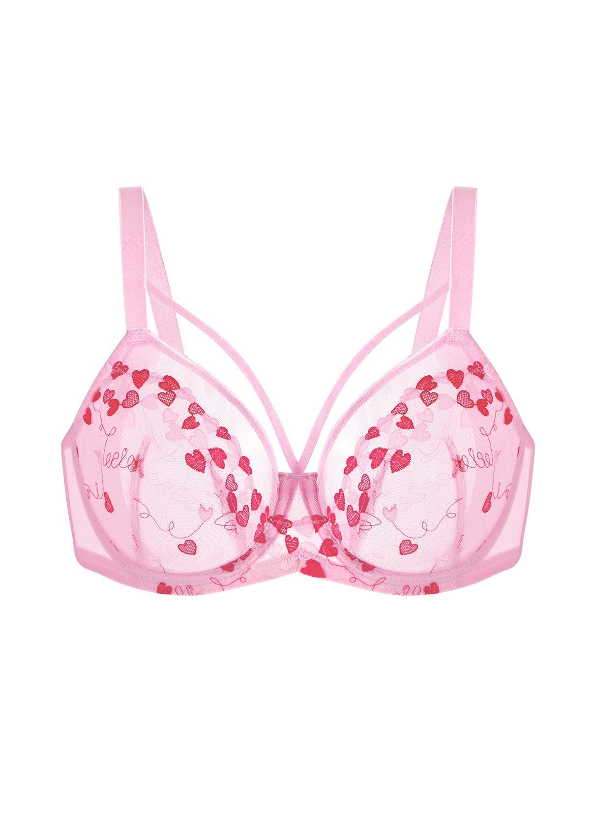 HSIA Renna Holiday Edit Embroidery Pink Lace Underwire Bra - HSIA
