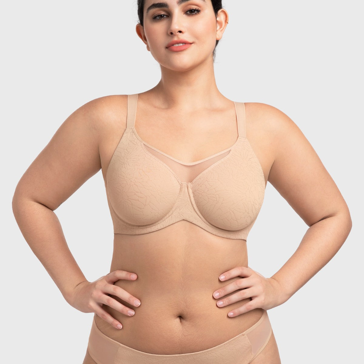 HSIA CoolComfort Plus Size Underwire Smoothing Wide Strap Full Coverage Unlined Minimizer T-shirt Bra - HSIA