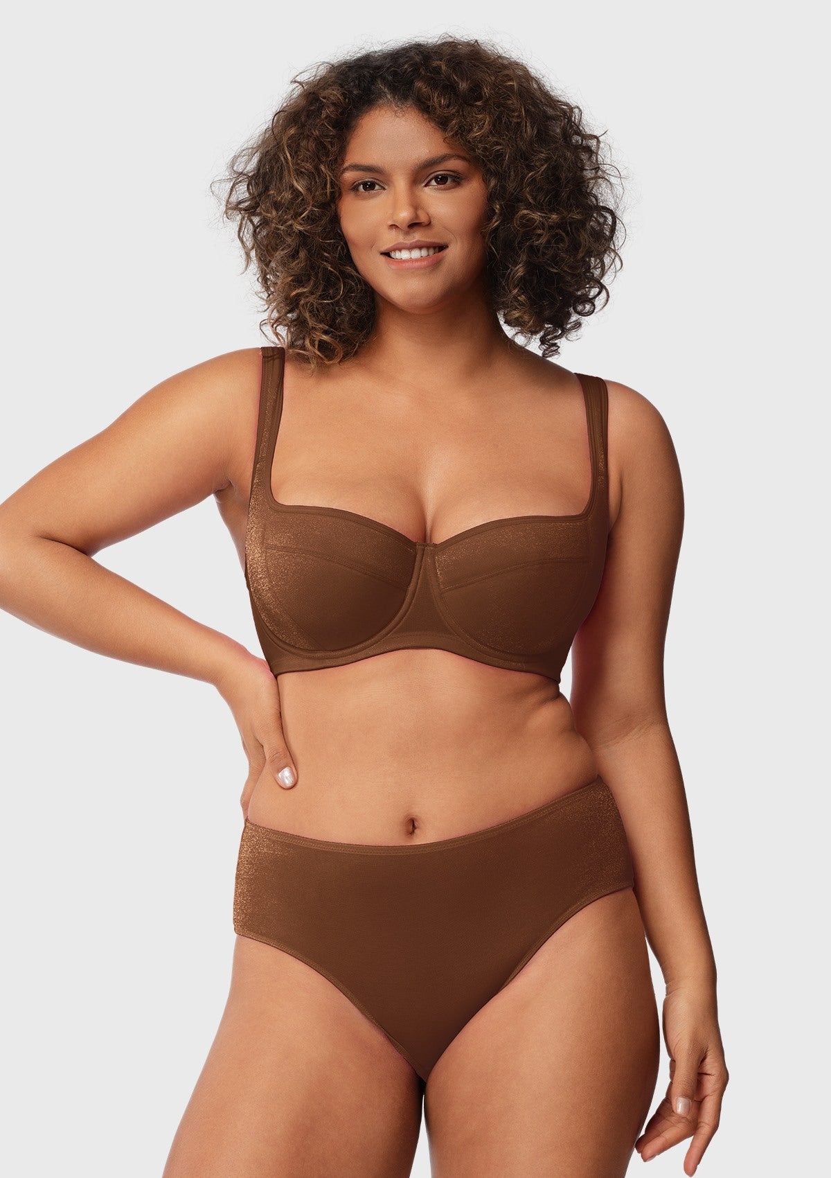 Starry Night Lightly Lined Lightly Padded Plus Size Balconette Bra - HSIA