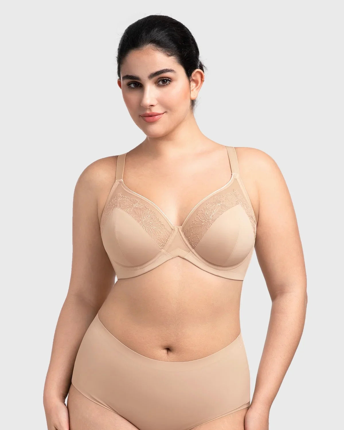 HSIA BloomStitch Floral Embroidery Underwire Bra 3/4 Cup Elegant Support Fit - HSIA