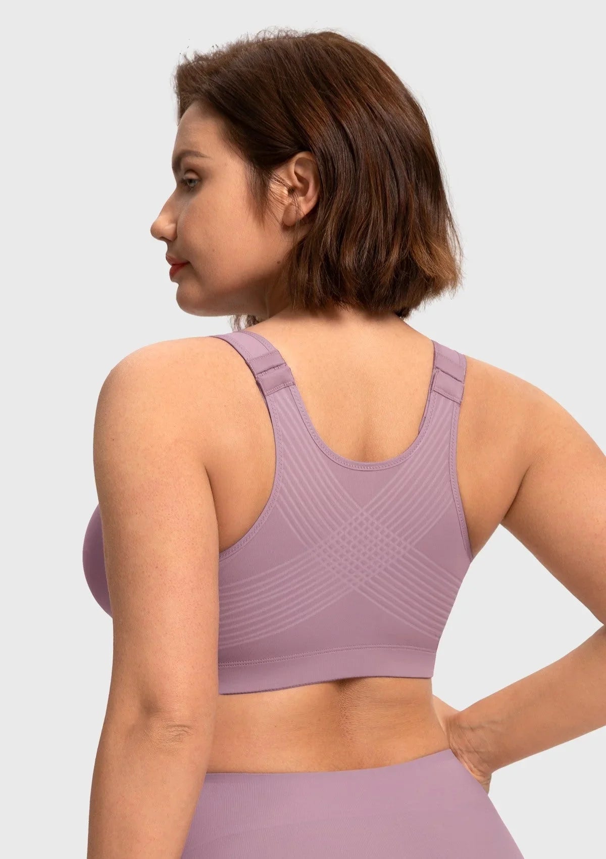 AlignFit Front Closure Posture Corrector Wireless Minimizer Full Coverage Bra - HSIA
