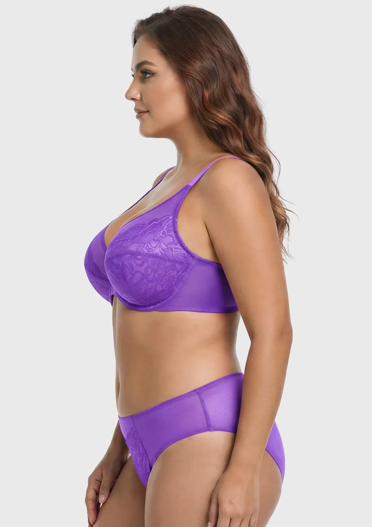 Enchante Unlined Non-padded Lace Underwire Bra - HSIA