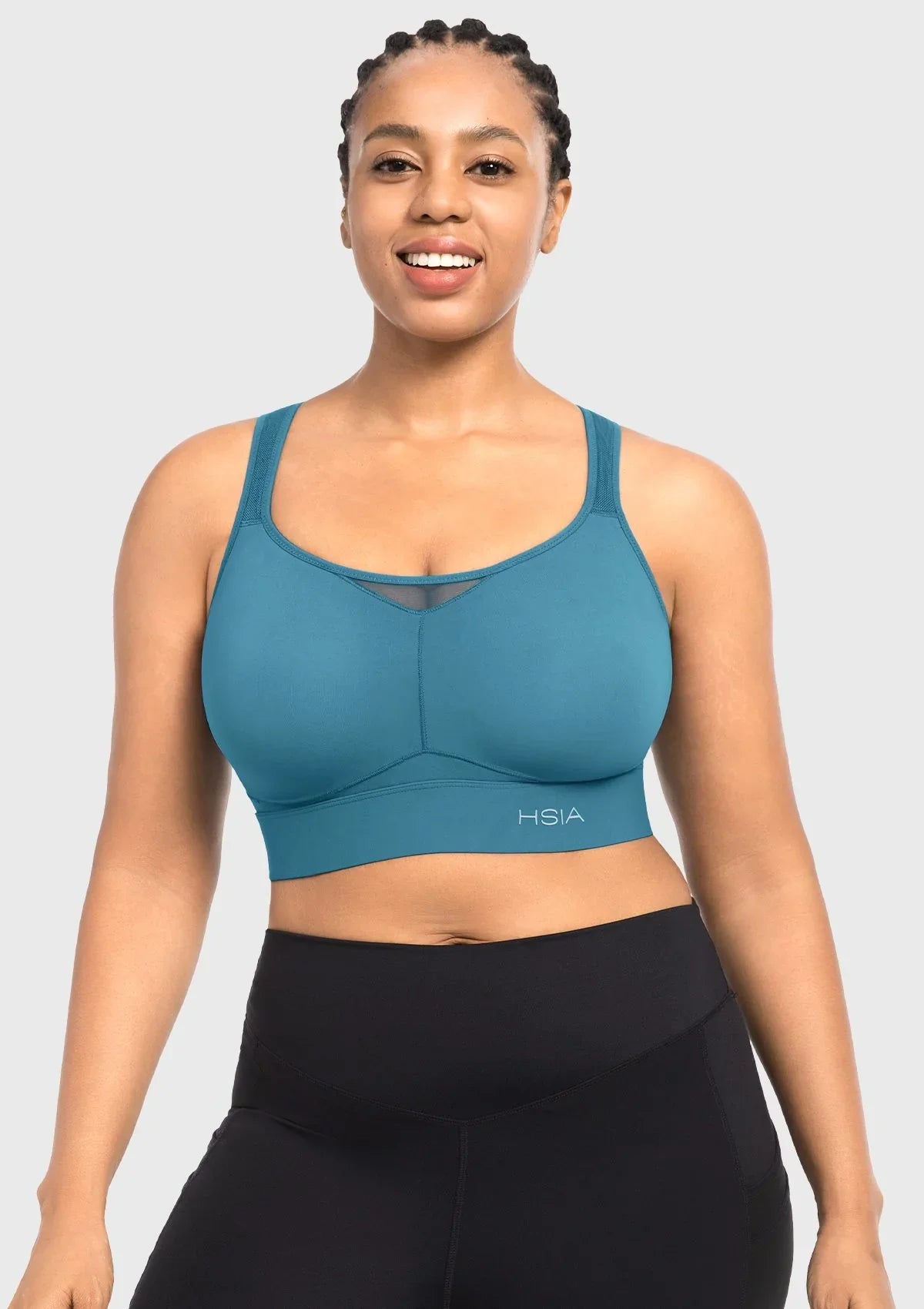 HSIA FlexCore High Impact Racerback Sports Bra Adjustable Support Full Coverage Fit - HSIA