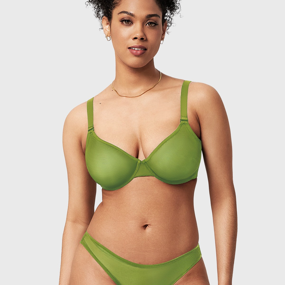 Seraphina Unlined Underwire Sheer Mesh Bra - HSIA