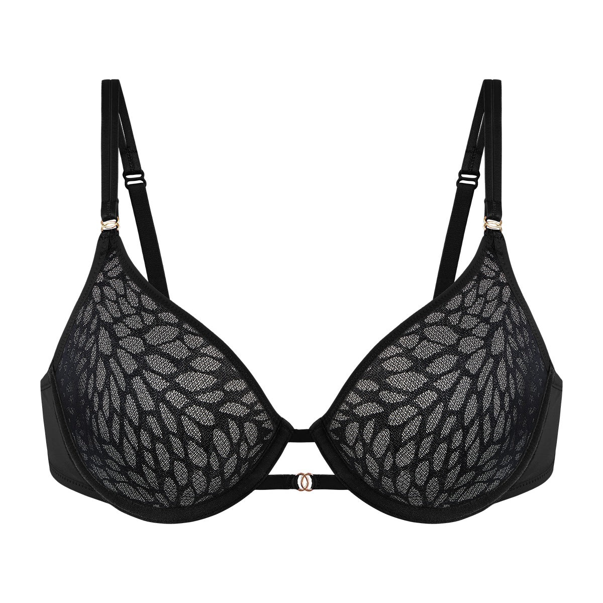 HSIA Vine Sexy Underwire Half-Cup Bra with Sheer Single-Layer Lace - HSIA