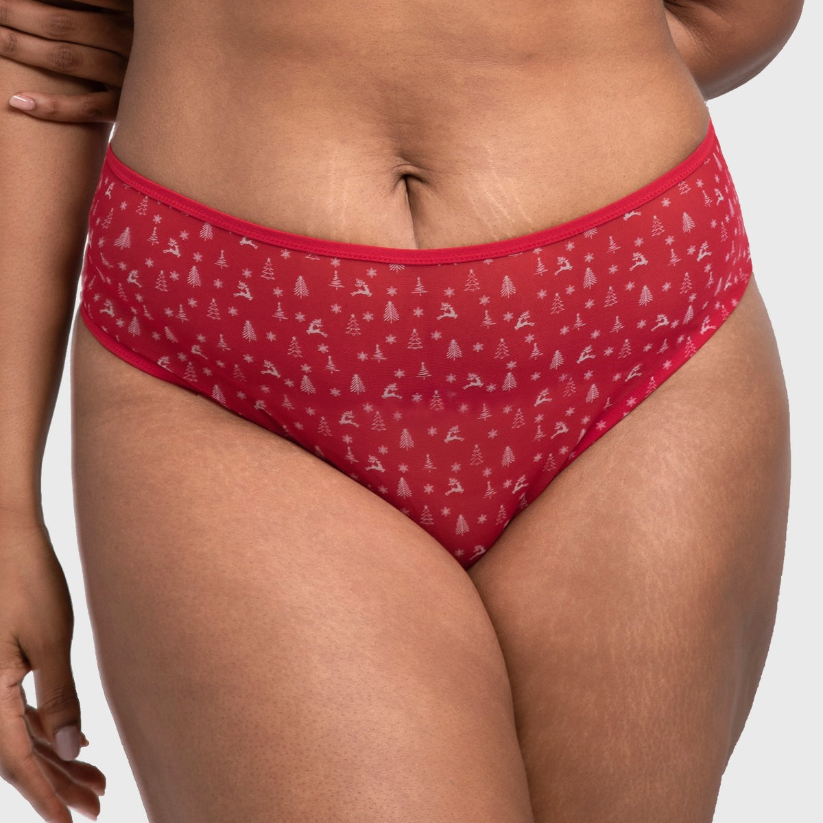 HSIA Christmas Holiday Edit Printed Mesh Panty Breathable Soft Full Coverage Comfort Fit - HSIA